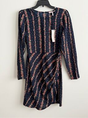 BCBGeneration Garden Faux Wrap Puff Sleeve Tulip Mini Dress Medium NWT